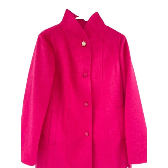 KATE SPADE Wool Blend Jacket M Stand Collar Changeable Buttons Coat Pink $348 - Picture 3 of 15